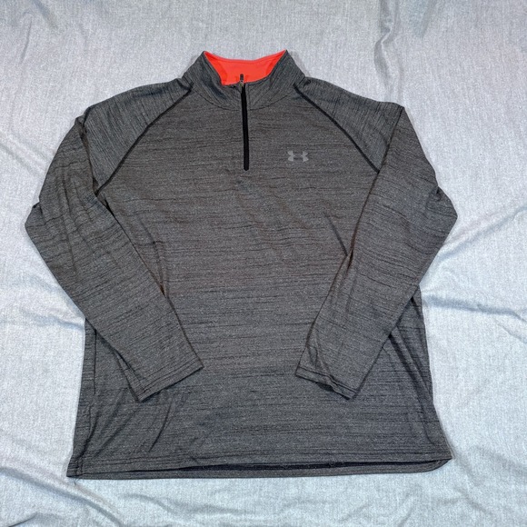 Under Armour Other - Under Armour Pullover Mens XL Gray HeatGear Half Zip Long Sleeve Athletic Shirt